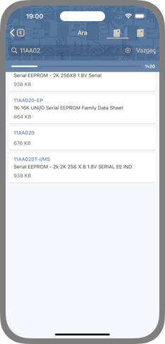 iOS'ta çalışan uygulama arayüzü ekran görüntüsü